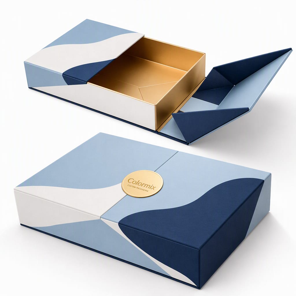 Folding two-sides-open paper box by Colormix Packaging