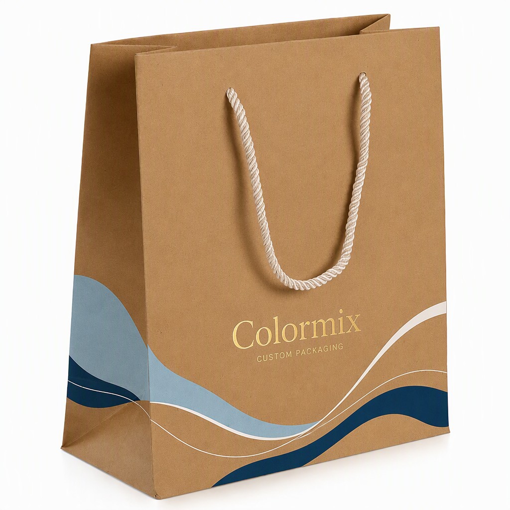 Kraft shopping bag with twisted rope handles by Colormix Packaging